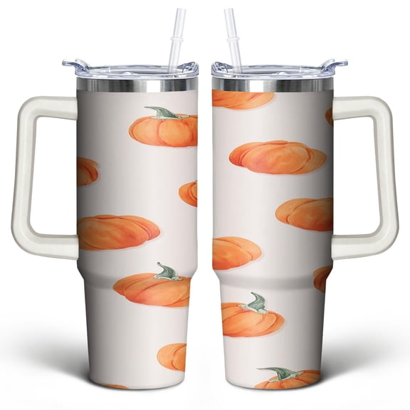 Modern Oil Painting 30 Oz Tumbler with Handle Lid and Straw, Stainless Steel Double Walled Vacuum Insulated Cup, Cute Birthday Gifts Tumbler for Women Men Friends