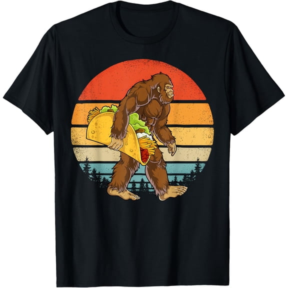 Bigfoot Carrying Taco Funny Cinco de Mayo Boys Men Sasquatch T-Shirt tee