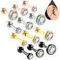 thumbnail image 2 of Ruanlalo 3 Pcs Shiny Rhinestone Stud Earrings Women Charm Jewelry Gift Fashion Luxury Silver, 2 of 5