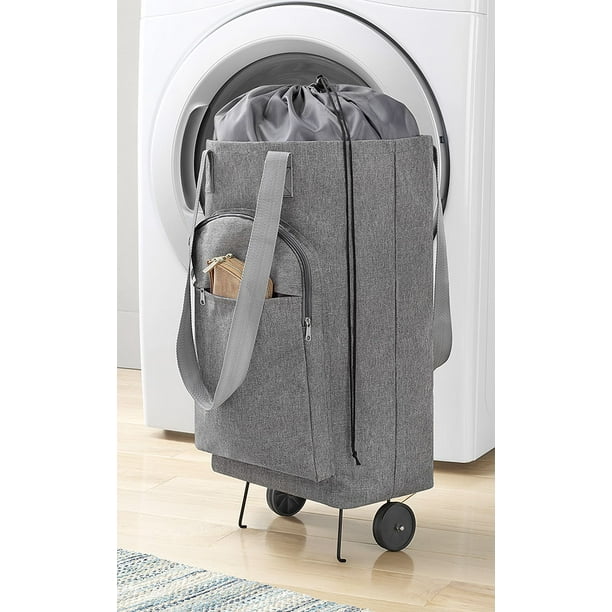 Whitmor Rolling Laundry Bag Hamper Cart With Wheels Gray 8 X Whitmor Rolling Laundry Bag Hamper Cart