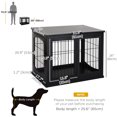 thumbnail image 3 of PawHut 26" Wooden Dog Cage Pet Crate Kennel w/ Double Door Entrance, Black, 3 of 10
