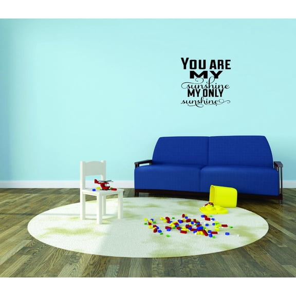 You Are My Sunshine My Only Sunshine Girls Love Beautiful Crown Prince Unicorns Royalty Sweet Dreams Decorating Holiday Gift Ideas Girl Boy Bedroom Wall Decal Sticker - Size: 18 Inch x 18 Inch