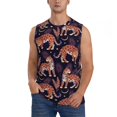 thumbnail image 3 of Uemuo Leopard Print Pattern Men's Sleeveless T-Shirt,Muscle Athletic Tank Top, Moisture-wicking Quick-dry Breathable Classic Tee Top for Gym Run Outdoor Sports-Medium, 3 of 8
