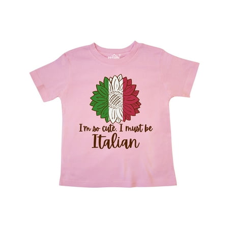 

Inktastic I m So Cute I Must be Itlian Sunflower Gift Toddler Boy or Toddler Girl T-Shirt