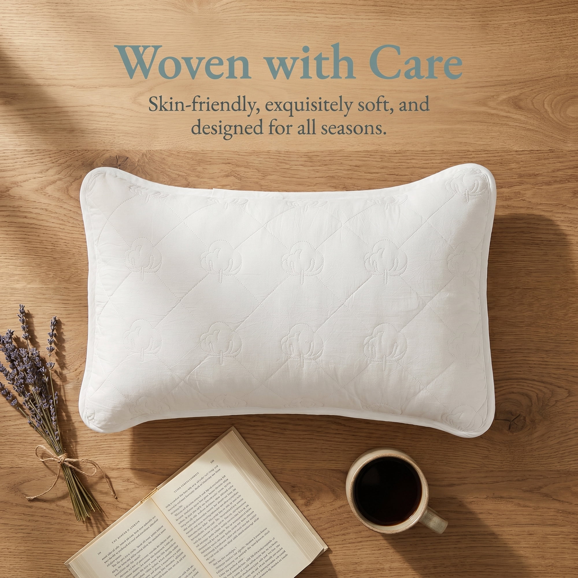 Unique Bargains 1 Pack Breathable Hypoallergenic Cotton Pillow Protector Milk White