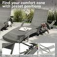 thumbnail image 4 of AENKYO 80-in Patio Chaise Lounge Chairs Set of 2, Outdoor Wicker Recliners with Adjustable Backrest and Pull-Out Side Table, Gray, 4 of 10