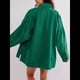 thumbnail image 5 of Chaqueta Vaquera Urbana para Mujer: Chaqueta Vaquera Estilo Boyfriend, Holgada, de Larga y con Botones Al Frente. Verde M, 5 of 8
