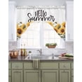 thumbnail image 2 of Sunflower Kitchen Curtains Swag Valance for Windows/Bathroom/Cafe, Blue Bottle Floral Country Bee Watercolor Rod Pocket Drape Panel Swag Curtain Valance for Bedroom/Living Room 55''x36'', 2 of 6
