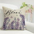 thumbnail image 5 of Lavender Flower Decorative Throw Pillow Covers 18x18 Set of 4, Spring Time Vibes Purple Floral Mason Jar Outdoor Pillowcase, Hope Spring Eternal Bloom Gather Stripes Cushion Case Home Decor, 5 of 6