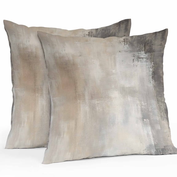 Brown Oil Painting Outdoor Pillow Covers Pack of 2 Modern Abstract Art Minimalism Waterproof Throw Pillow Covers Decorative Cushion Cases for Patio Garden Tent Balcony Couch 18x18 inch