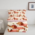thumbnail image 5 of Homewish Kawaii Dachshund Animal Full Size Comforter Sets,Sweet Cherry Bedding Comforter Set,Beige,Pink Reversible,3pcs,1 Comforter and 2 Pillowcases, 5 of 7