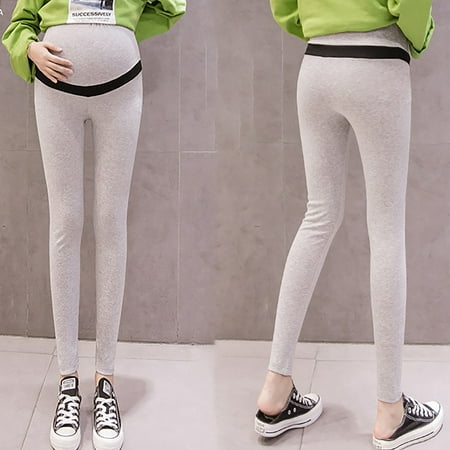 

DAETIROS Quick Drying Comfy Solid Maternity Adjustable Maternity Pants Fashion Loose Casual Girls Trousers Dark Gray