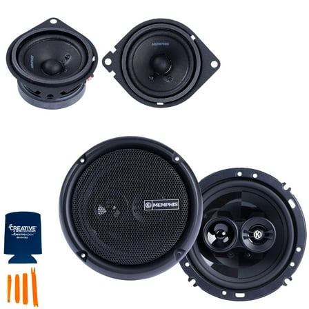 Memphis Audio 1 Pair PRX27 2.75" Coaxial Speakers and 1 Pair PRX603 6.5" 3-Way Coaxial Power Reference Series Speakers