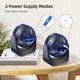 thumbnail image 3 of USB Fan, Quiet Battery Operated Fan, 360 Rotation Portable Mini Fan, 3 Speeds Small Desk Fan with 1.5m USB Cable for Office/Car/Camping (Dark Blue), 3 of 5