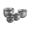 thumbnail image 1 of Embossed Silvertone Metal Planters, Set of 4 - Sizes 15.75  dia. x 13 H, 14  dia. x 10.5 H, 11.25  dia. x 8 H, 9.75  dia. x 7 H, 1 of 8