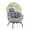 Grey, variant on Gymax Wicker Stationary Egg Chair Lounge Basket Sofa Chair w/ Heavy-Duty Metal Frame Black