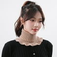 thumbnail image 4 of Visland Women Neck Scarf Solid Color Sheer Trim Fake Collar Knitted Warmth Style Neck Warmer Versatile Clothes Accessory, 4 of 8