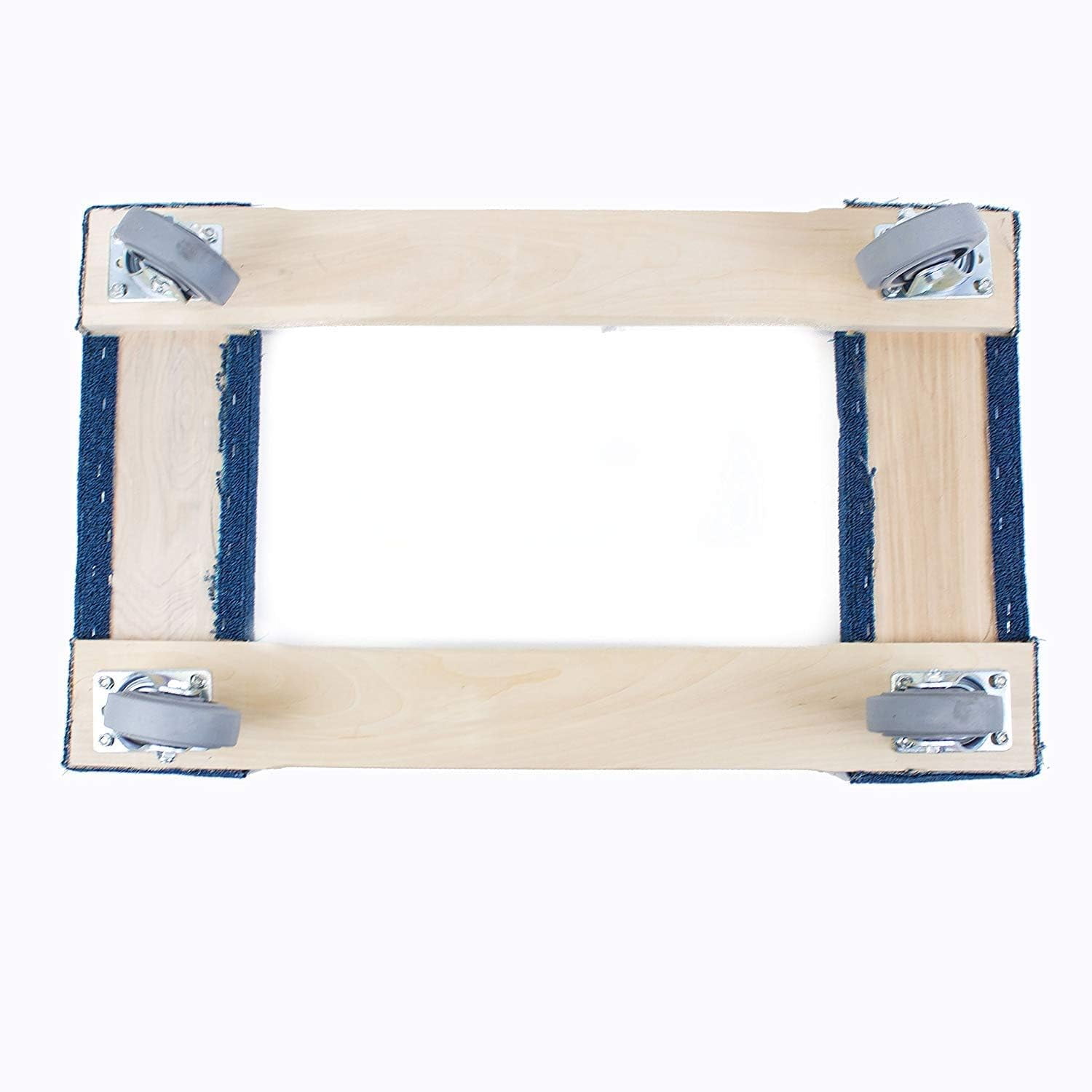 Rk Safety Dolly Cart, 30"X17" Hardwood Furniture Dolly, 1200lbs Capacity Blue Carpet Dolly with Break 4" inch 4 Wheel