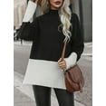 thumbnail image 5 of Black And White Color Block Turtleneck Sweater, 5 of 5