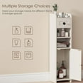 thumbnail image 2 of Bathroom Storage Cabinet, Farmhouse Style Narrow Organizer with Drawer, 7.9 x 7.9 x 31.5 Inches Cloud White, 2 of 8