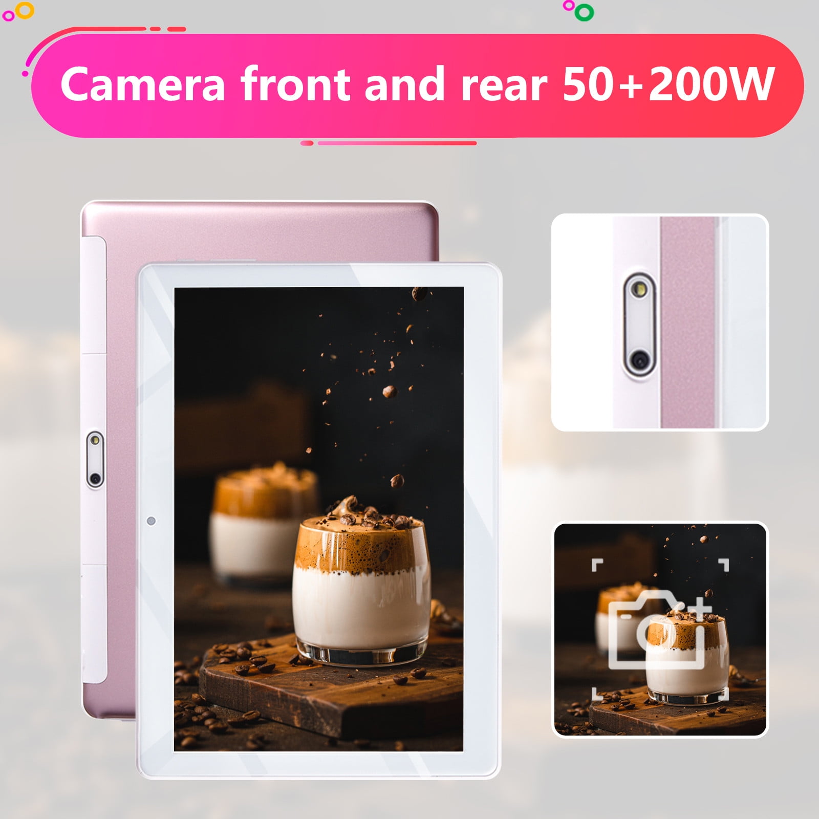 Android Tablets on Sale, Hwkond Upgraded 10.1-inch Tablet Computer 2+16G 10 Core Android Ultra-thin High-definition Screen Learning Game Video Office Tablet Supports SIM Card Voice Call,Pink