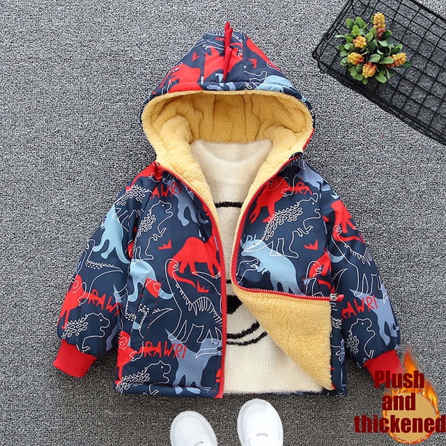 uublik Veste Garçon en Polaire avec Capuche Manteau Chaud Automne Hiver Rouge, Taille 9M-10