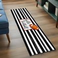 thumbnail image 3 of Black White Striped 2'x6' Runner Rugs for Hallway Kitchen Bedside Non Slip Washable, Football Stripes Farmhouse Art Entryway Rug Runners with Rubber Backing, Long Carpet Runner for Laundry Room, 3 of 8