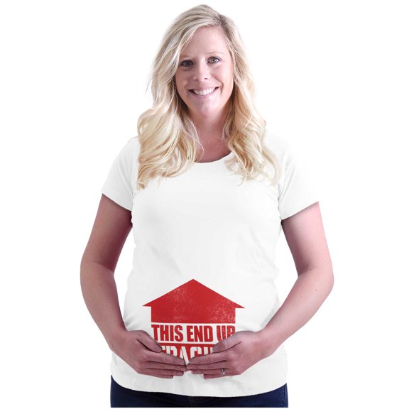 Fragile Shipping Label Ironic New Mom Women's Maternity T Shirt Tee Brisco Brands S