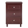 thumbnail image 5 of GZXS Modern Storage Bedside Table with 3-Drawers Wooden Nightstand for Bedroom Living Room, Brown, 5 of 8