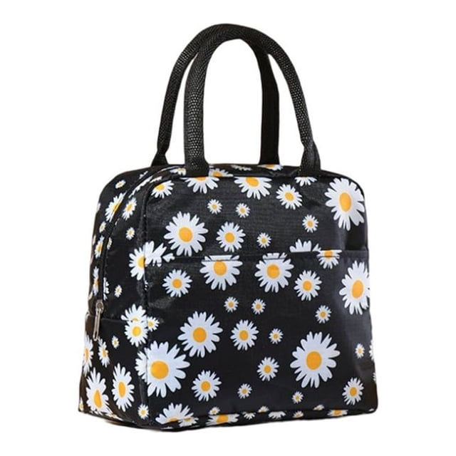 Yuarrent Fiambrera, bolsa con cremallera, tela impermeable, bolsas térmicas para alimentos, bolsa de almacenamiento de Picnic con aislamiento Kits de desorden para acampar Negro