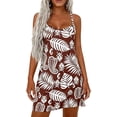 thumbnail image 4 of PRETTYGARDEN Women's Summer Dresses Casual Print Spaghetti Strap Sleeveless Sundress Beach Vacation Cover Ups, 4 of 10