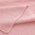 thumbnail image 5 of Unique Bargains 100% Cotton Knit Throw Blanket, Pink, Standard Throw, 5 of 7