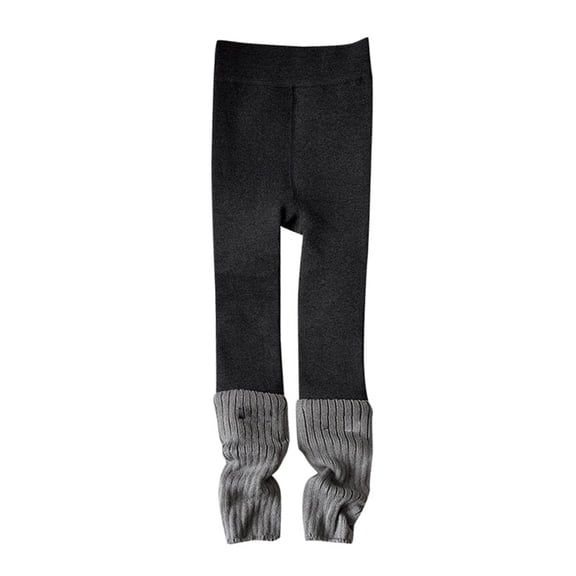 KAUOD Girls Fleece Thermal Tights Full Length Cotton Stretchy Footed Leggings Kids Toddler School Dress Opaque Pantyhose
