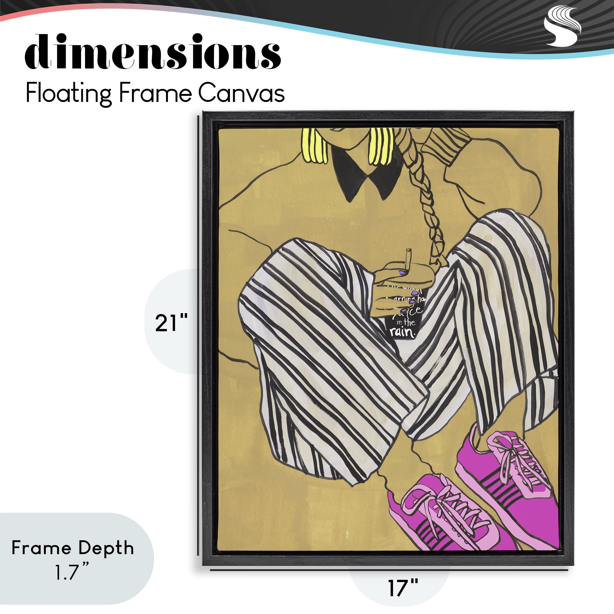 Stupell Industries Crimson Thread Fashionista Black Framed Floater Canvas Wall Art, design by Melissa Wang