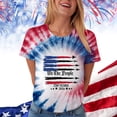 thumbnail image 7 of Leey-World 250 Year Anniversary America Women Tee Shirts Tie Dye Shirt for Women Hippies Crewneck Short Sleeve T-Shirt(Dark Blue,S), 7 of 7