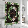 thumbnail image 6 of Spring Botanical Shower Curtain, Waterproof Shower Curtains for Bathroom, Garden Birds Floral Leaves Brown Wood Washable Fabric Bathtub Curtain Set Bath Decor with 12 Hooks Extra Long 72"x96", 6 of 8