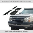thumbnail image 2 of APS Compatible with Chevy Silverado 1500 2500 3500 2003-2006 & 07 Classic & 02-06 Avalanche Top Bumper Tow Hook Black Billet Front Grill Grille Insert Combo C87944H, 2 of 7