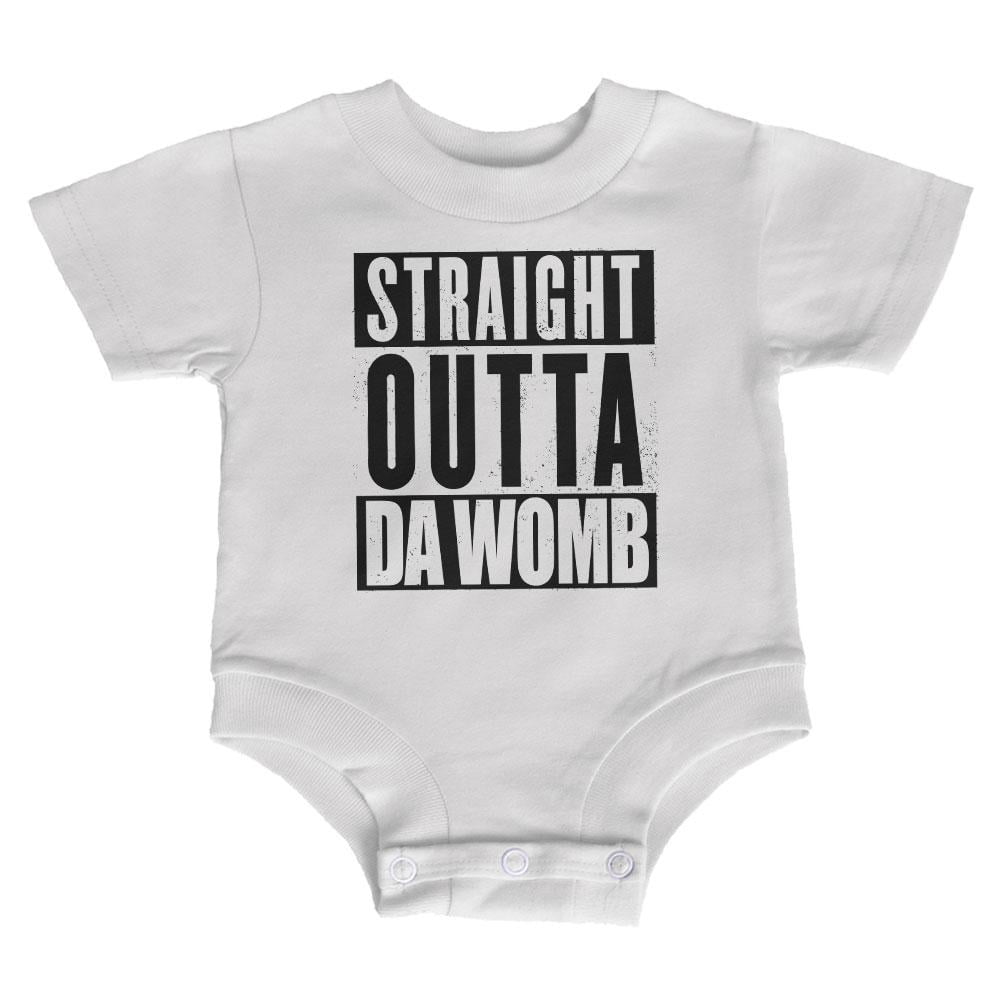 Straight Outta Da Womb Funny Black Soft Baby One Piece