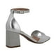 thumbnail image 3 of Zapatillas BEIRA RIO Comodas Tacon bajo Correa Formal plateado 22, 3 of 4