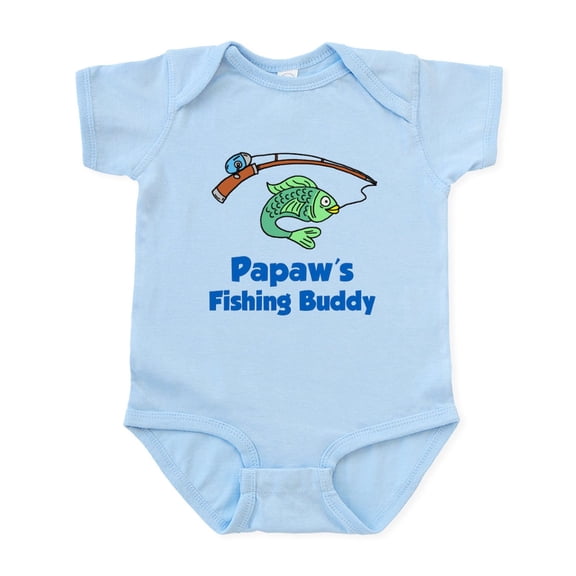CafePress - Papaws Fishing Buddy Body Suit - Baby Light Bodysuit, Size Newborn - 24 Months
