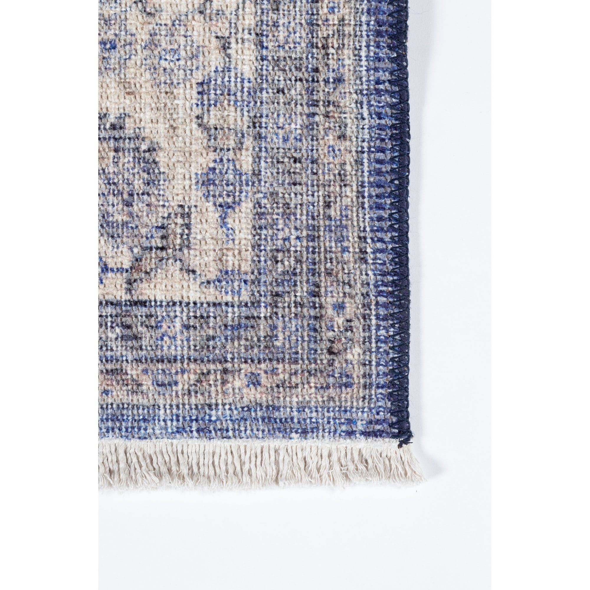 Momeni Helena Machine Made Polyester, Cotton And Jute Blue Area Rug 2' x 3'