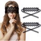thumbnail image 1 of wonima11 FRESHME Lace Blind Folds for Couples - 2 Pcs Soft Black Eye Sleeping Mask Blindfolds for Women Men, Blackout Long Adjustable Night Eye Cover for Valentines Girlfriend Boyfriend Gift, 1 of 1