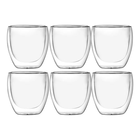 

6Pcs Double wall Coffee Cups Insulated Mug Borosilicate glass Insulated Drinking