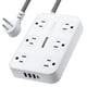thumbnail image 1 of Protector contra sobretensiones, Power Strip, 6 salidas y 4 puertos USB, 1 of 7