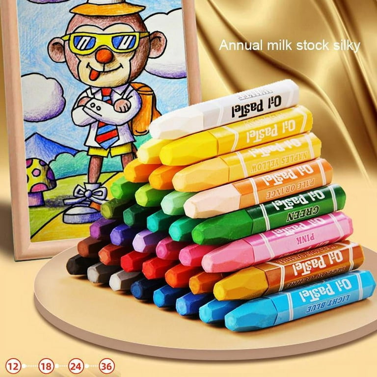 PENTRISTA Washable Oil Pastels for Kids, Assorted Colors, 12 Color Set, School Supplies, Kids Indoor Activities at Home