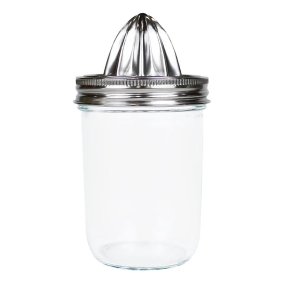 304 Stainless Steel Triple Lid Manual Citrus Juicer with 480ml Jar Adjustable for Home Gym and Travel