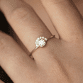 thumbnail image 2 of HeartsAndYou 0.2ct Round Cut Moissanite Engagement Ring for Women 18k Yellow Gold Over Silver Minimalist Crown, 2 of 6