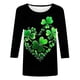 thumbnail image 4 of RKSTN St Patricks Day 3/4 Sleeve Tops for Women Oversized Crewneck St Paddy's Day Lucky Shamrocks Graphic Print T Shirt Womens Casual Solid Plus Size Round Neck Loose Three Quarter Sleeve Shirts, 4 of 6