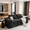 Grey, variant on VEPXXP 63" Corduroy Boneless Cloud Loveseat Sofa, Memory Foam 2-Seater Couch in a Box, Rolled Arms Pillow Back No Assembly Small Sofa for Living Room, Bedroom, Apartment, Black
