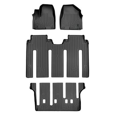 Smartliner SA0203-B0239-C0239 Custom Fit 3 Row Floor Mats Liner Set - 7 Passenger Model Only for 2015-2021 Kia Sedona, Black